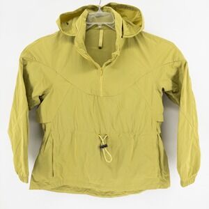 Lululemon Womens Sz 10 Evergreen Anorak Yellow Pear Half Zip Hooded Jacket